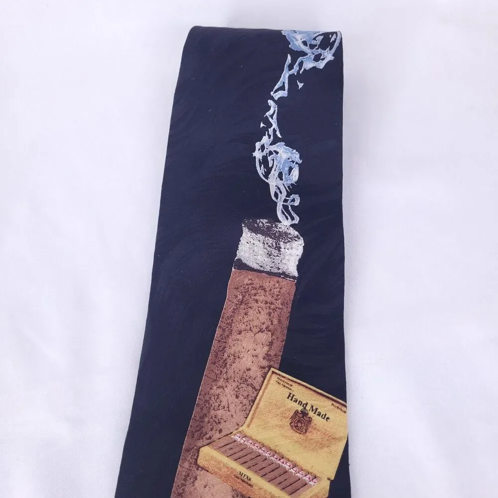 Cromley Finch Silk Tie Black Cuban Cigar
